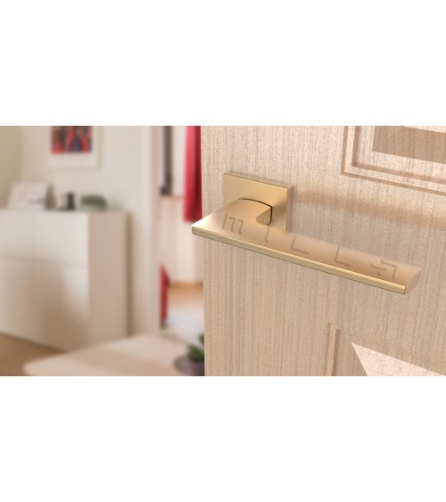 Manilla de puerta LUNARIA dorada mate manilla de diseño