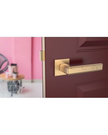Tirador de puerta RAFLESIA tirador de diseño color 1 montada en una puerta