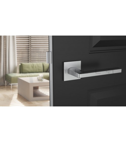 Tirador de puerta cromo satinado PYROLA ferretería decorativa