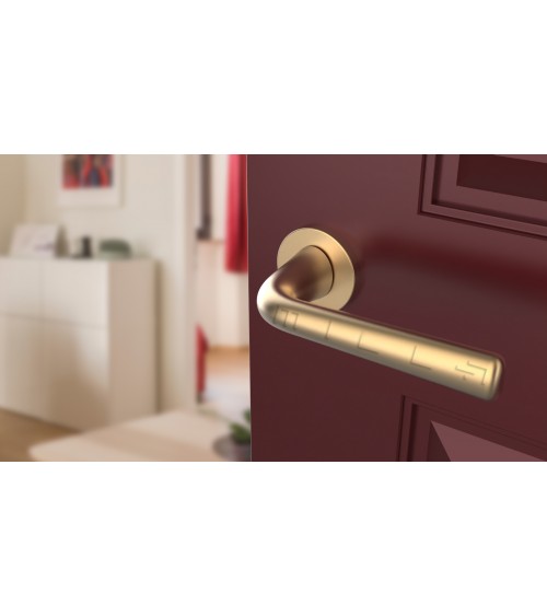Tirador de puerta dorado mate TULIPA para puerta interior de diseño