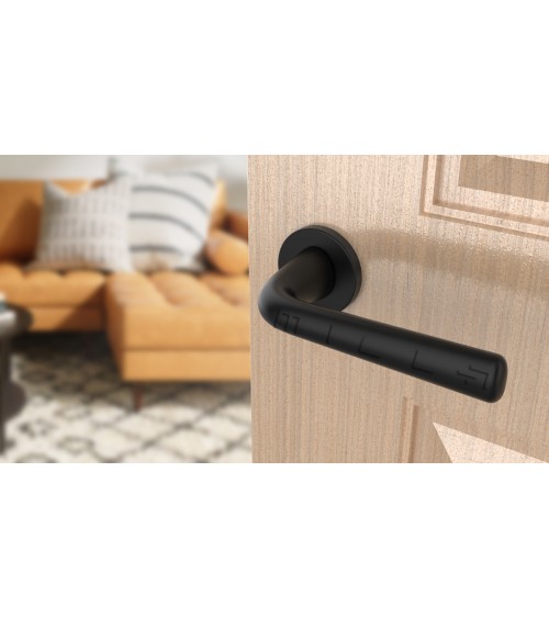 Tirador de puerta negra TULIPA para puerta interior de diseño