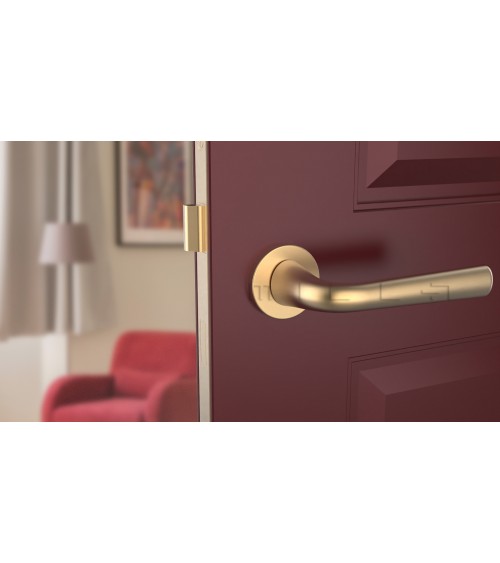 Tirador de puerta dorado mate TULIPA para puerta interior de diseño