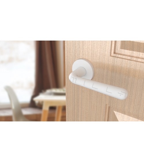 Tirador de puerta blanca mate IRGA herraje de diseño