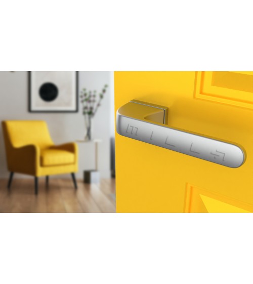 Manilla de puerta cromo satinado PLUMERIA manilla de diseño