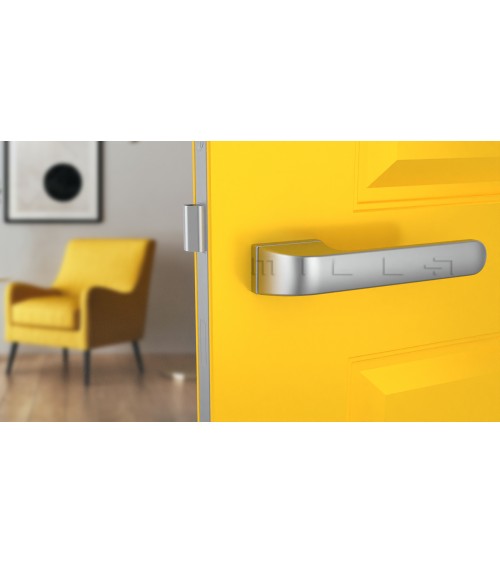 Manilla de puerta cromo satinado PLUMERIA manilla de diseño