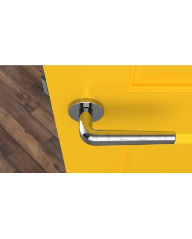 Tirador de puerta Clásica INULLA tirador diseño vista superior montada en una puerta