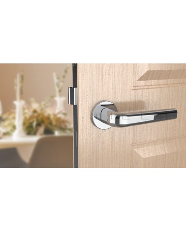 Tirador de puerta Clásica INULLA tirador diseño vista frontal montada en una puerta