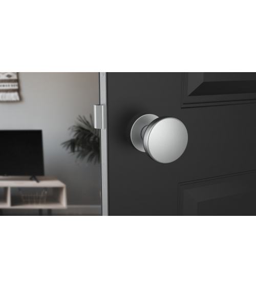Pomo de puerta negro MESA Redondo móvil - manilla de diseño