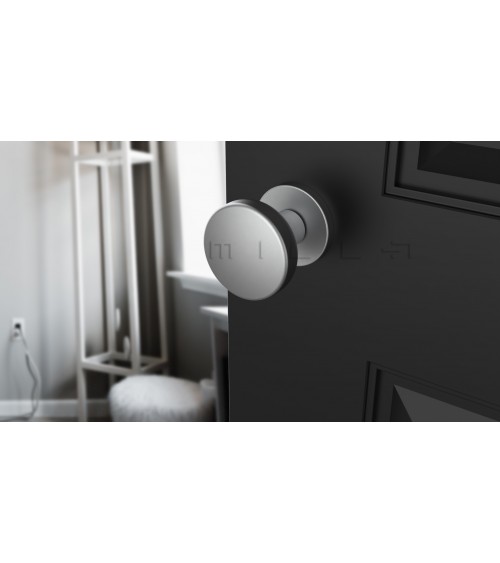 Pomo de puerta negro MESA Redondo móvil - manilla de diseño