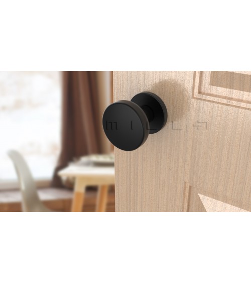 Botón de puerta negro MESA redondo móvil - maneral de diseño
