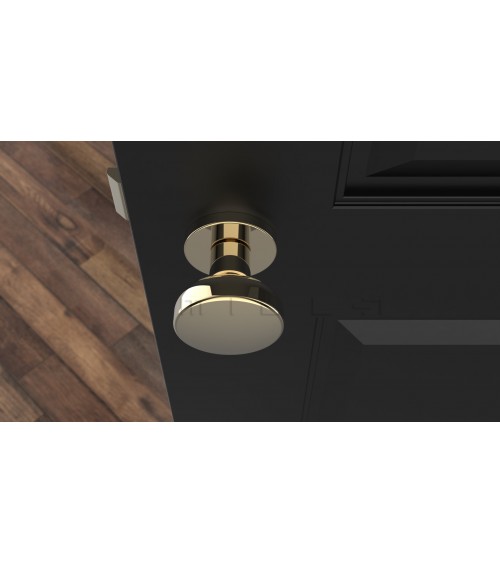 Pomo de puerta negro MESA Redondo móvil - manilla de diseño