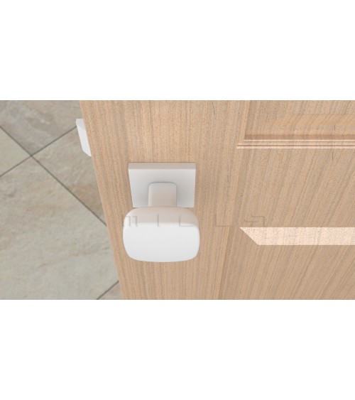 Botón de puerta blanco KIAMA cuadrado - manecilla de diseño