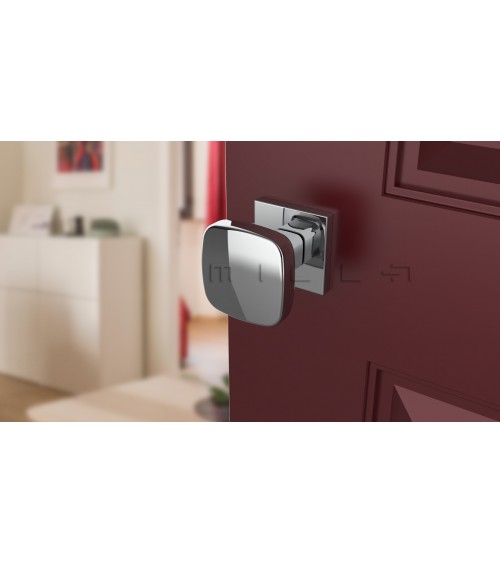 Pomo de puerta negro KIAMA cuadrado - tirador de diseño