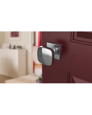 Botón de puerta Cromo pulido KIAMA cuadrado - tirador de diseño