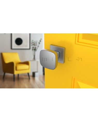 Botón de puerta Cromo cepillado KIAMA cuadrado - tirador de diseño