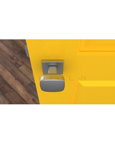 Pomo de puerta Cromo cepillado KIAMA cuadrado - tirador de diseño