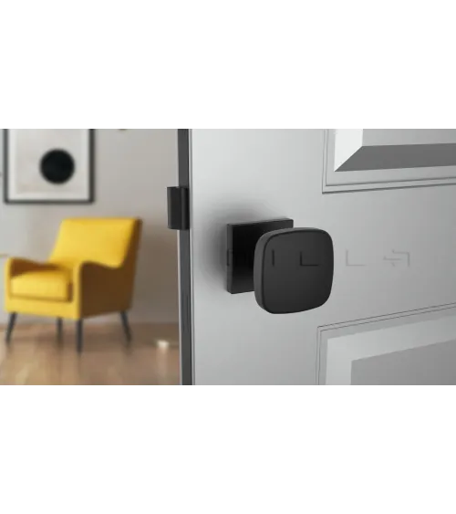 Botón de puerta negro KIAMA cuadrado - tirador de diseño