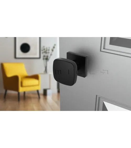 Botón de puerta negro KIAMA cuadrado - tirador de diseño