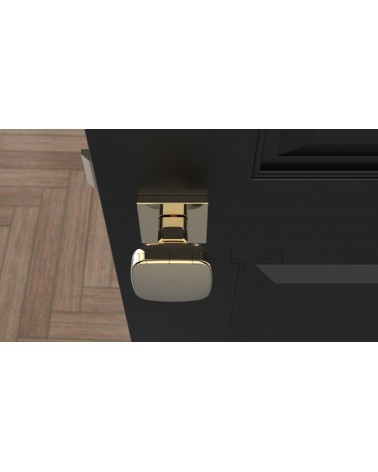 Botón de puerta dorado KIAMA cuadrado - manilla de diseño