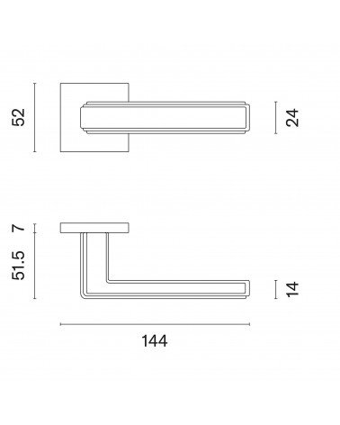 Manilla sobre placa cuadrada RAFLESIA con dimensiones