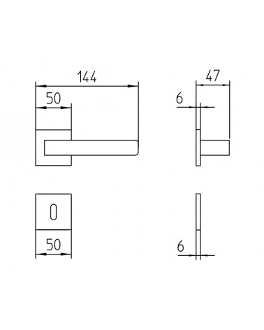 Tirador de puerta Mandelli Lario con dimensiones