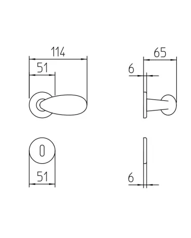 Manija de puerta Mandelli Led con dimensiones