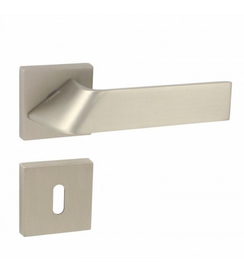 Tirador de puerta Buzz QR con escudo llave L - herraje de diseño