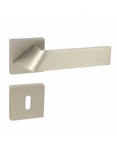 Tirador de puerta Buzz QR con escudo llave L - herraje de diseño
