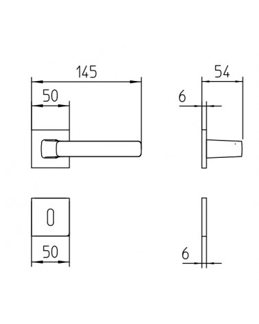 Tirador de puerta Mandelli Fenix con dimensiones