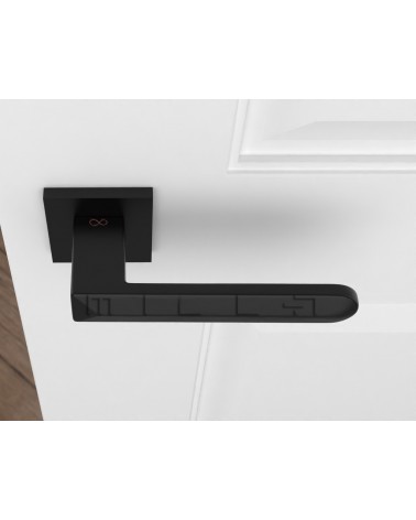 Manilla de puerta cuadrada contemporánea en Zamak Bohema - manilla de diseño