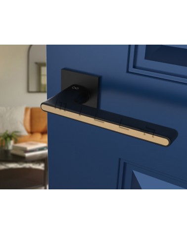 Manilla de Puerta Moderna en Zamak sobre placa Cuadrada - modelo Ferrara - manilla de diseño