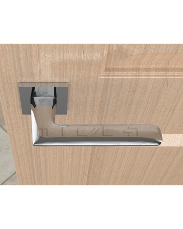 Manilla de puerta line GIULIA manilla de diseño color 1 vista superior montada en una puerta