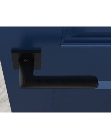 Maneta de puerta de zamak Line GIULIA diseño vista superior montada en una puerta