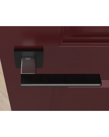 Manilla de Puerta moderna Negra NICOLA cuadrada en zamak