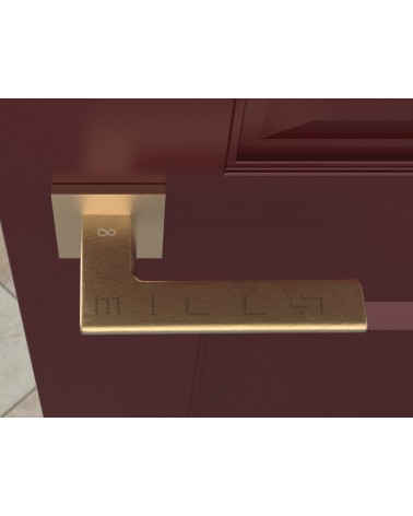 Pomo de puerta moderno sobre placa cuadrada Shark en zamak