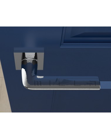 Manilla cromada pulida STINGER manilla de diseño vista superior montada en una puerta