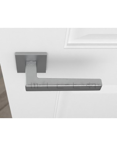 Manilla de puerta cromo cepillado Line STELLA Q - diseño