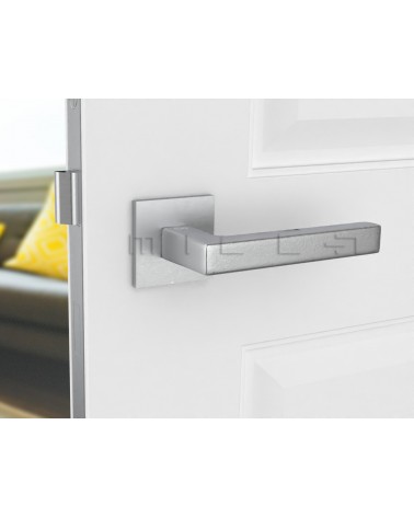Manilla de puerta cromo cepillado Line STELLA Q - diseño