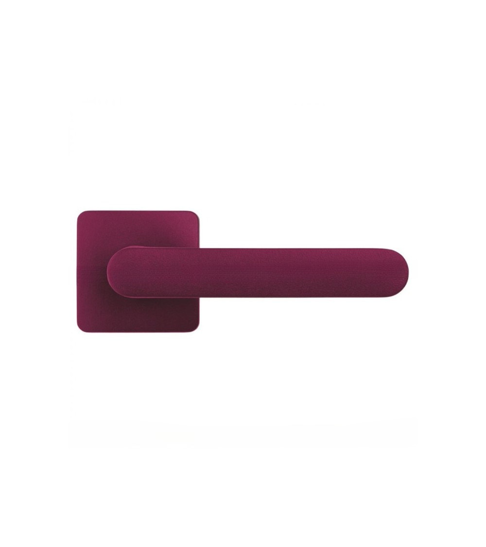 Palanca de puerta de color Violeta Burdeos puesta de sol - Moon One Carré - palanca de diseño