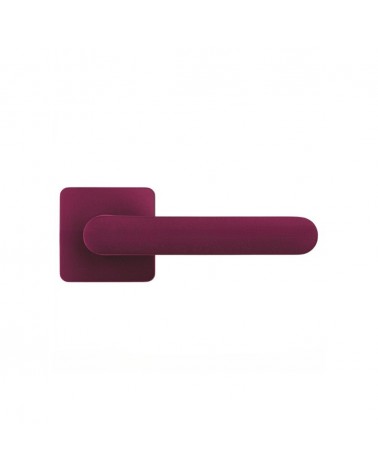 Palanca de puerta de color Violeta Burdeos puesta de sol - Moon One Carré - palanca de diseño