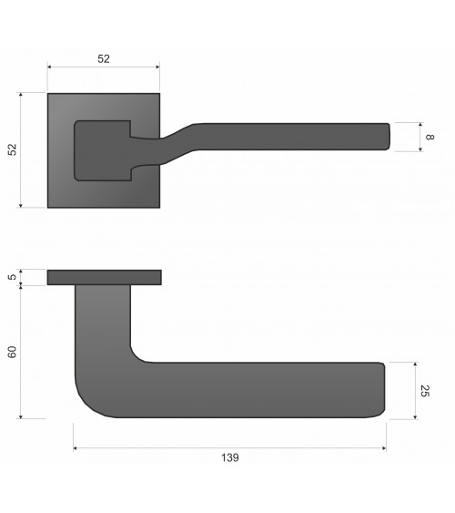 Manecilla de puerta de zamak LINE BALI herraje de diseño