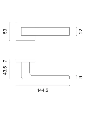 Tirador de puerta de zamak SULLA con dimensiones