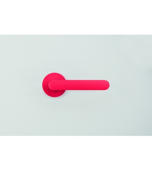 Manija de puerta color Rojo Fresa - Moon One Redonda - diseño