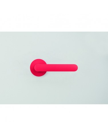 Manilla de puerta color Rojo Fresa - Moon One Redonda - diseño