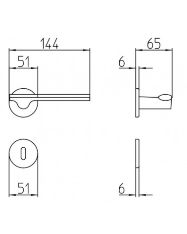 Tirador de puerta Mandelli Ara con dimensiones