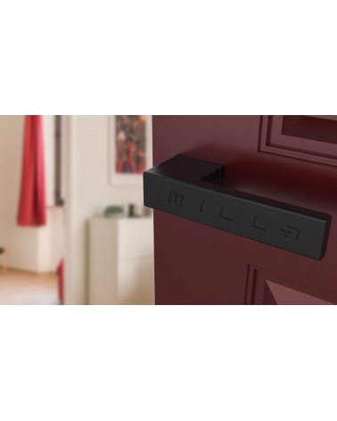 Palanca de puerta sobre placa oculta CARLINA diseño montada en una puerta