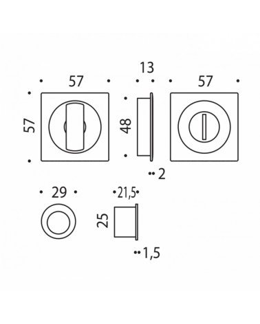Manilla para puerta corredera Moon One con dimensiones