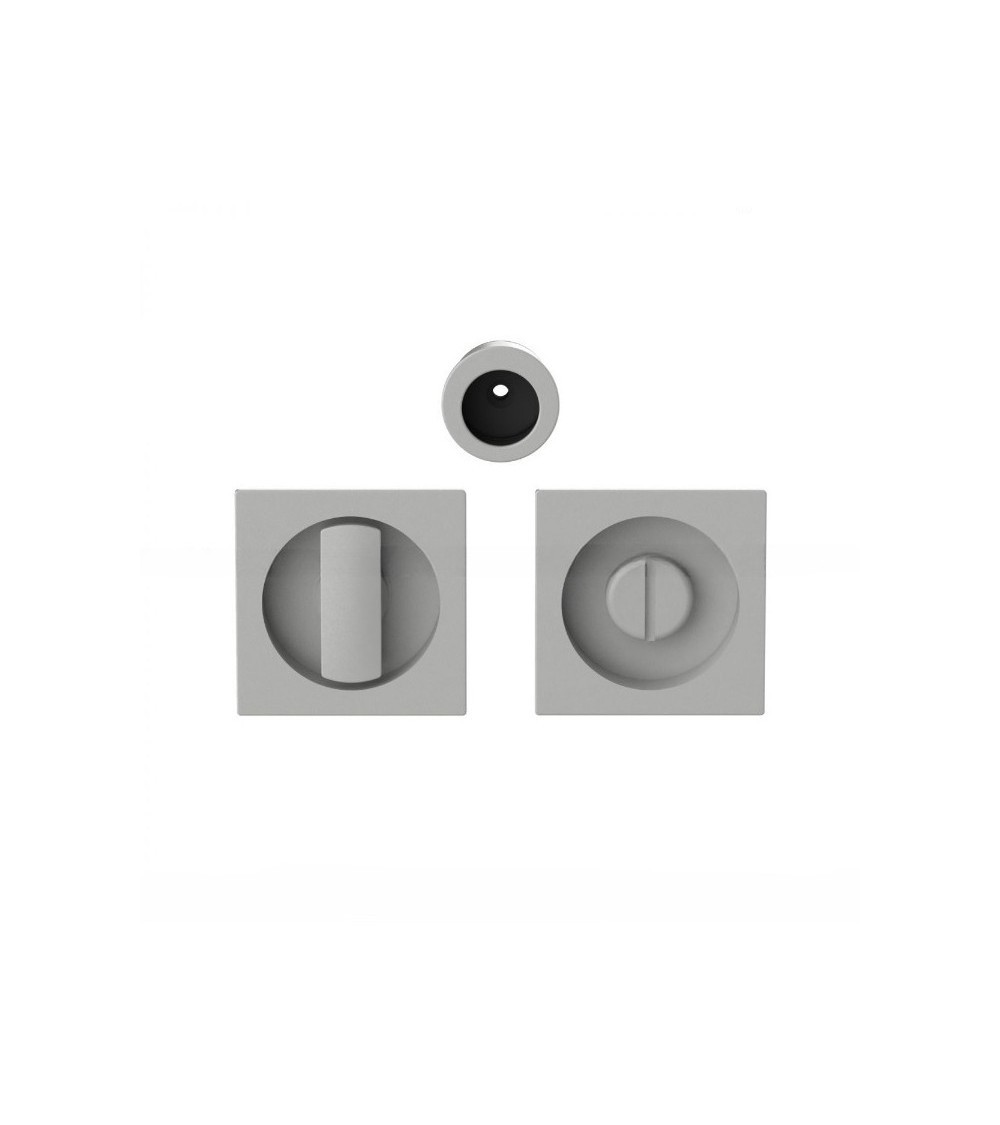 Manija para puerta corredera con cierre de color plata Moon One diseño