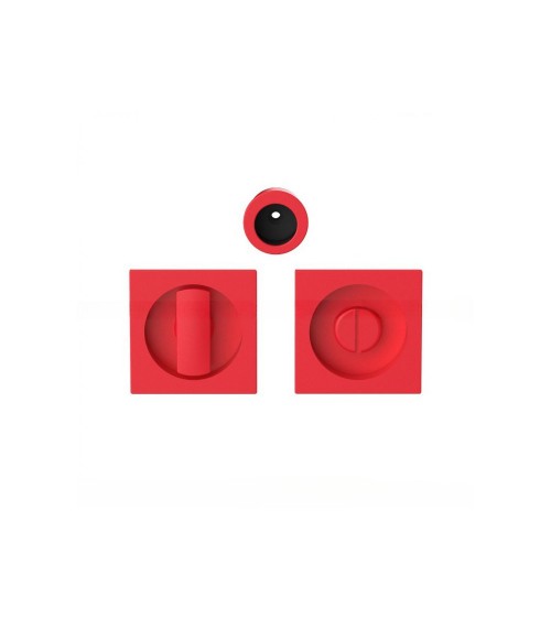 Tirador para puerta corredera con cierre de privacidad de color rojo fresa Moon One tirador de diseño