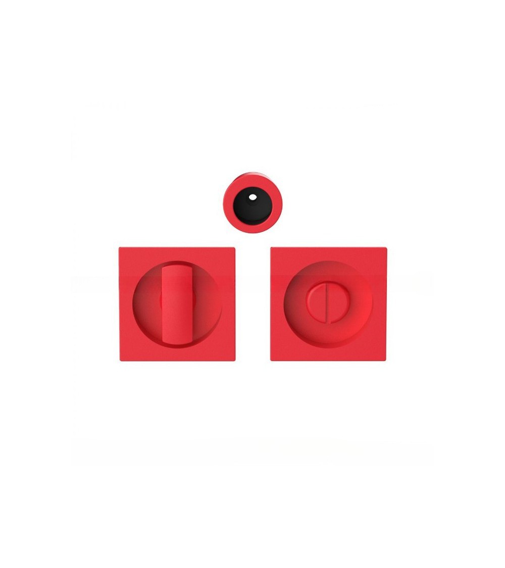 Tirador para puerta corredera con cierre de privacidad de color rojo fresa Moon One tirador de diseño